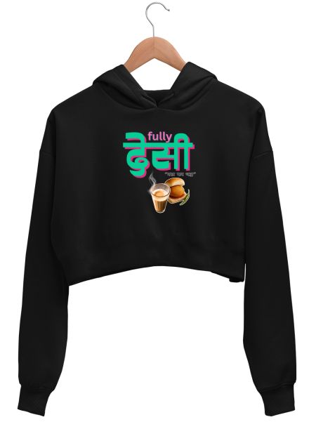 Fully_Desi_Vada_M Crop Hoodie