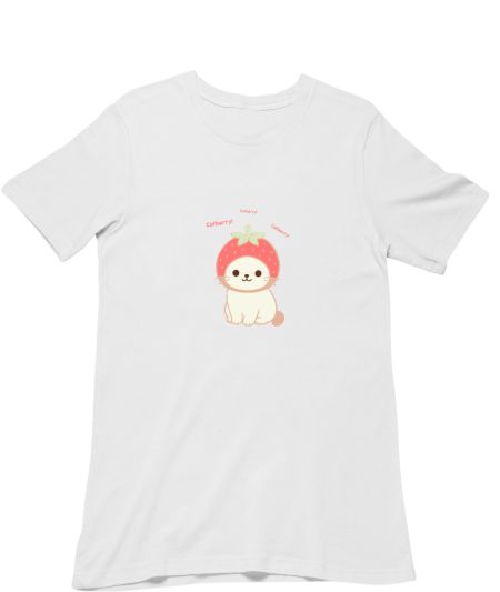 cat and strawberry catberry Regular T-Shirt