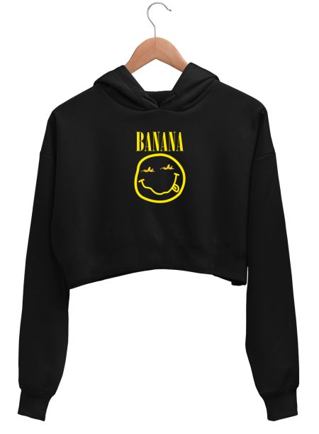 Banana Nirvana Band Music Crop Hoodie