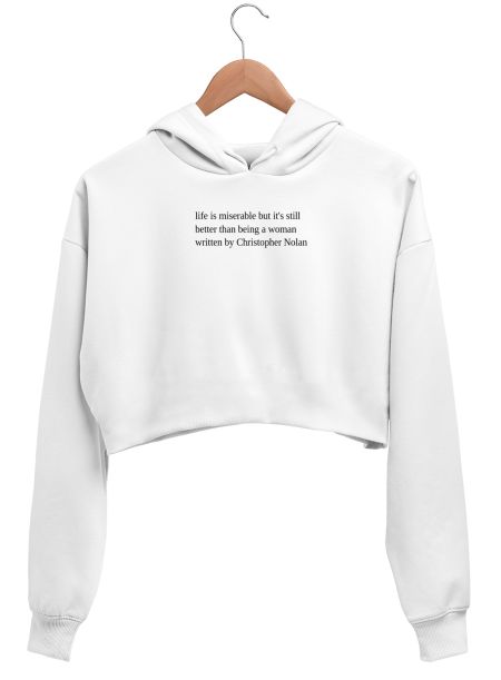 Woman Written by Nolan Crop Hoodie