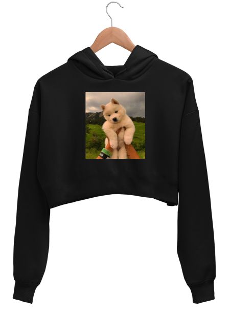 Cute Dog / Puppy Crop Hoodie