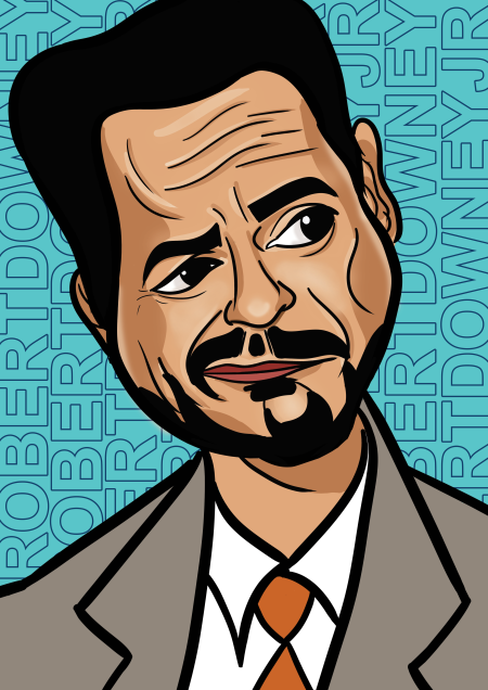 Robert Downey JR Caricature - A3 Poster - Frankly Wearing Robert Downey JR Caricature - A3 Poster - Frankly Wearing