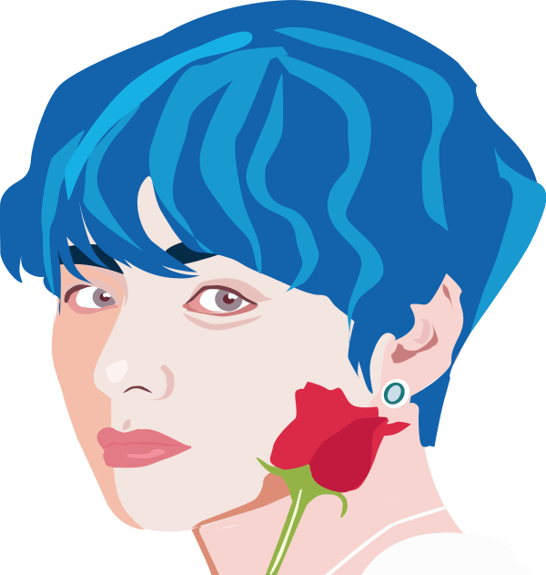 BTS V Kim Taehyung blue hair desing | Tote Bag