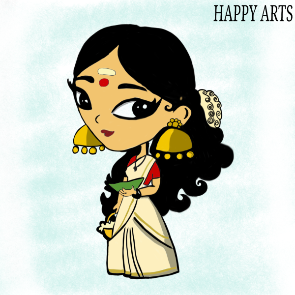 Cartoon/Kerala design - White Tote Bag - Frankly Wearing Cartoon/Kerala design - White Tote Bag - Frankly Wearing