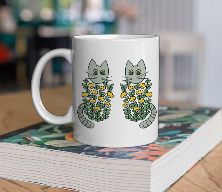 Floral cats aesthetic Coffee Mug