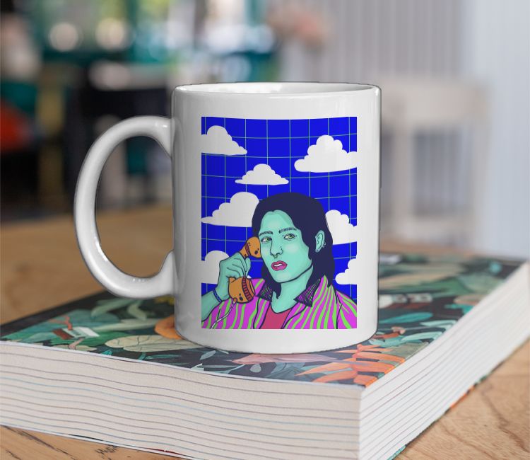 Psychedelic girl calling  Coffee Mug