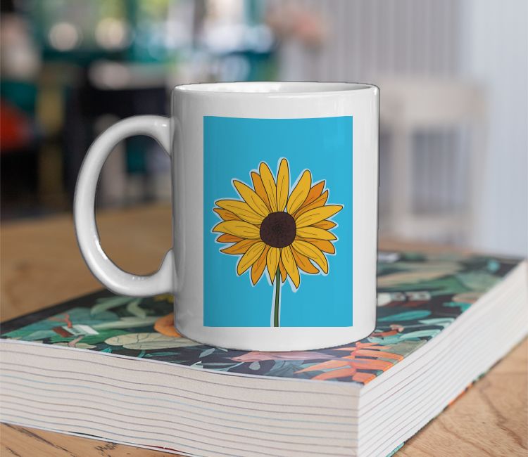 Sunflower - Blue Coffee Mug