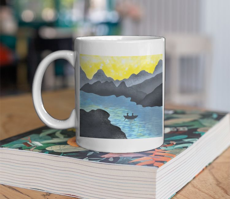 Mountain sunset river  Coffee Mug