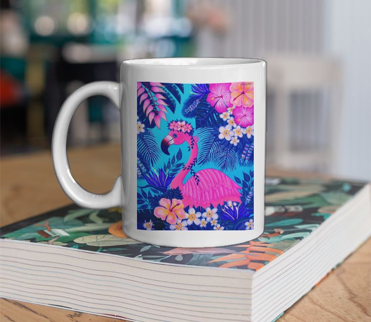 Neon Trip Flamingo Coffee Mug
