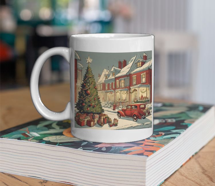 Vintage 80s christmas Coffee Mug