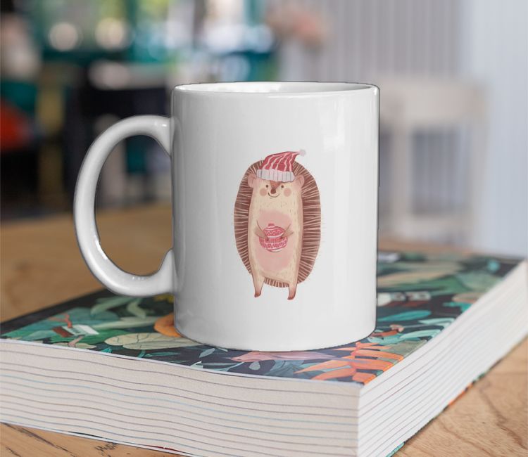 Christmas Porcupine with Gift Coffee Mug