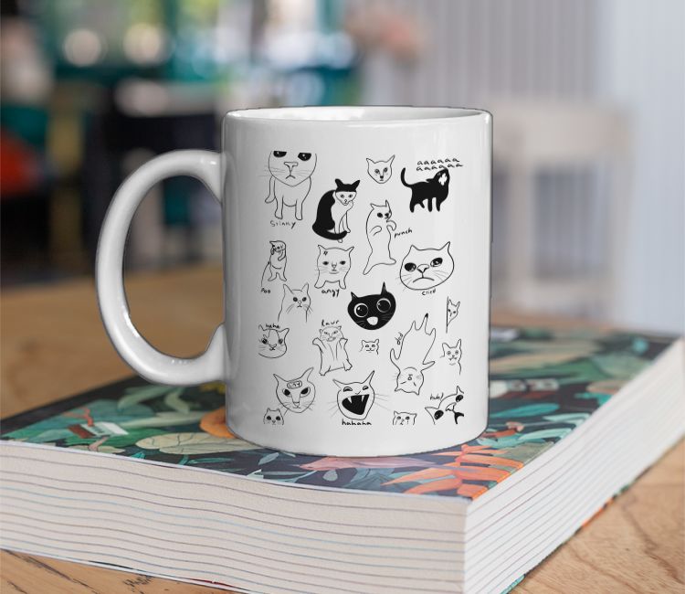Meme cat doodles Coffee Mug