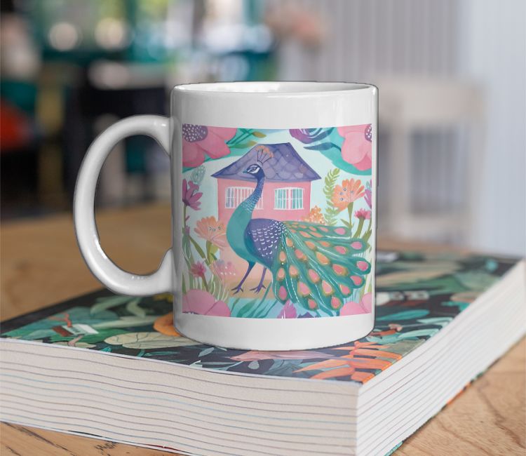 Peacock in the garden Coffee Mug