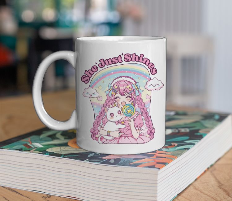 Japanese Cute Cat Anime Girl Coffee Mug