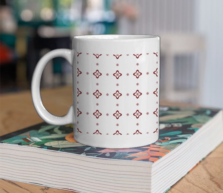 maroon traditinal seamless print Coffee Mug