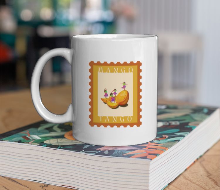 Mango Tango Stamp Design Coffee Mug