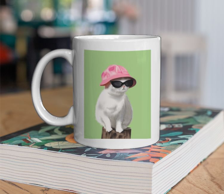 Don’t mess with this kitty (Green & Pink) Coffee Mug