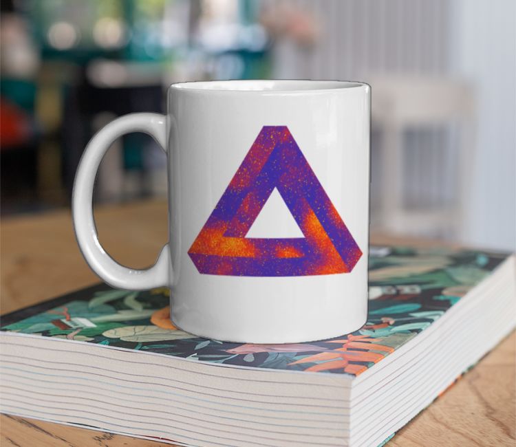 Abstract triangle with bright color galaxy and sta Coffee Mug