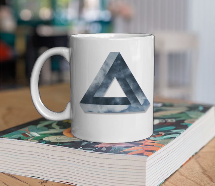 Abstract triangle with dark cloud Coffee Mug