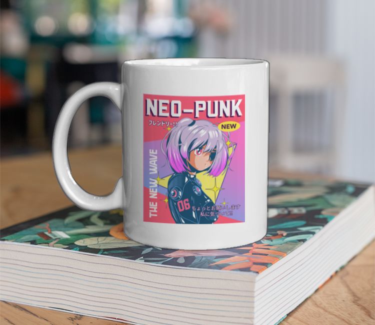 Neo Punk Anime Girl Coffee Mug