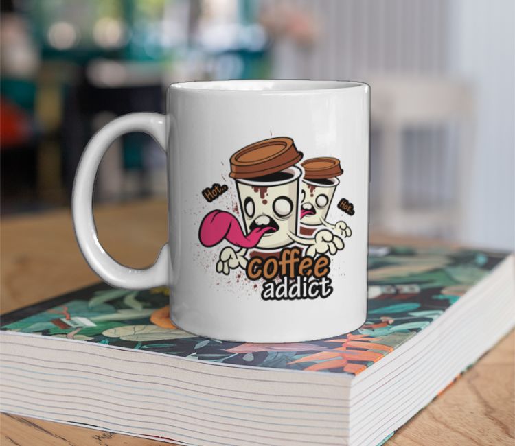 Coffee addict cartoon Coffee Mug