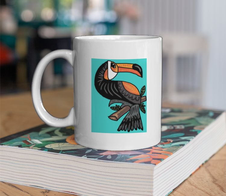 Summer Toucan  Bird's Cartoon Coffee Mug