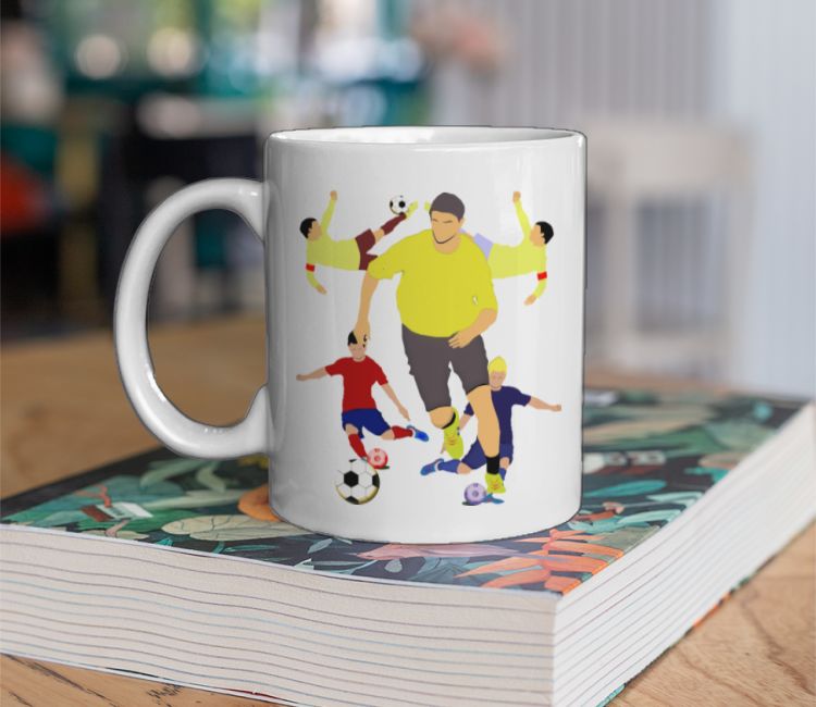 Football Players Illustration In Action World Cup Coffee Mug