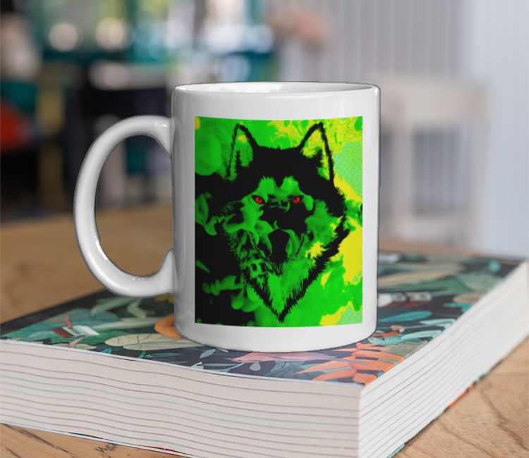 Cool Wolf Face Design Coffee Mug