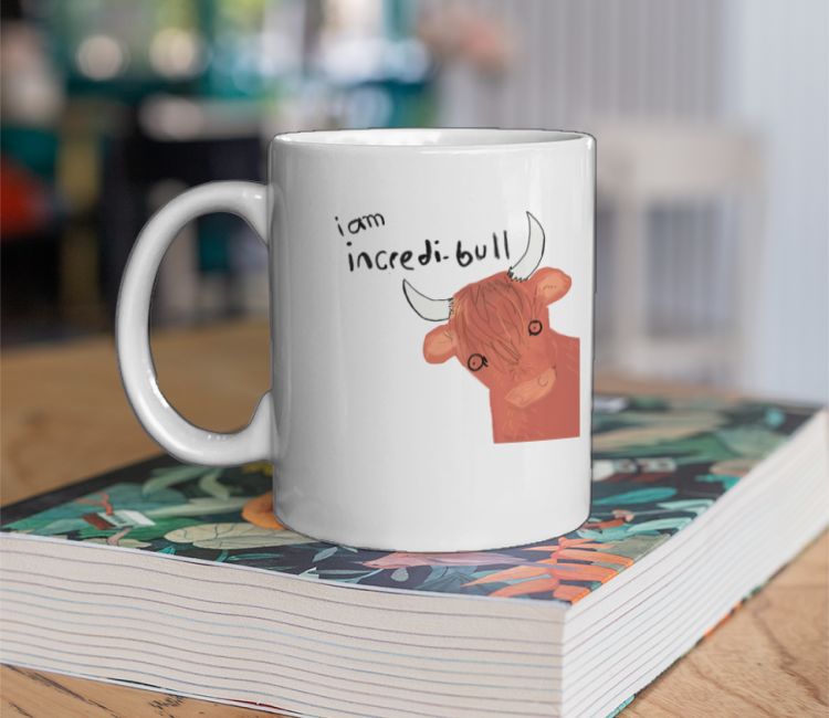 Incredible brown bull illustration Coffee Mug
