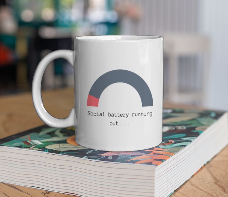 Introvert Social Battery running out  Coffee Mug