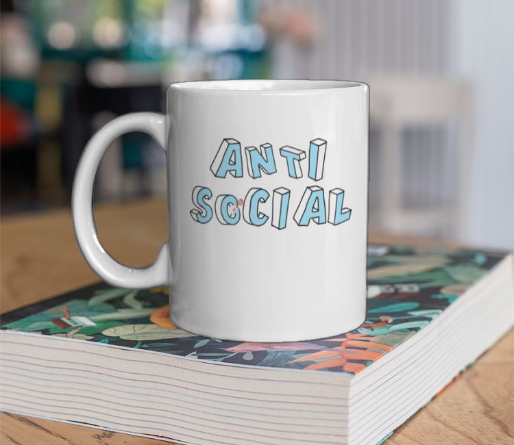 Anti Social - sad kid aesthetic Coffee Mug