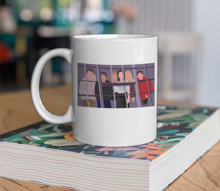 Friends Vector Art Window Scene Coffee Mug