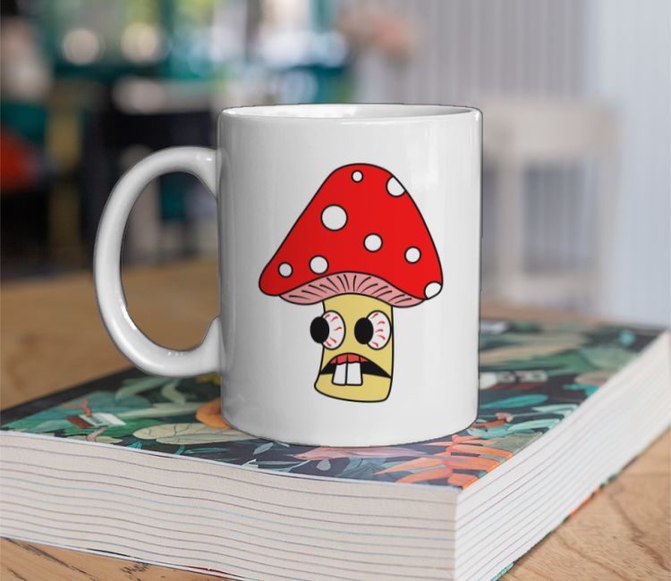 Funny Mushroom Vegetable Illustration Coffee Mug