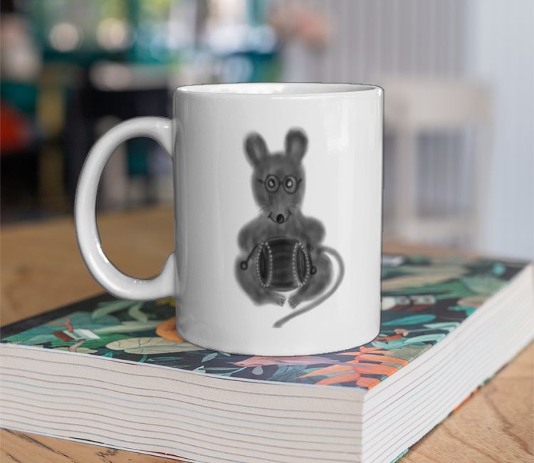 Cute mouse playing drums Coffee Mug