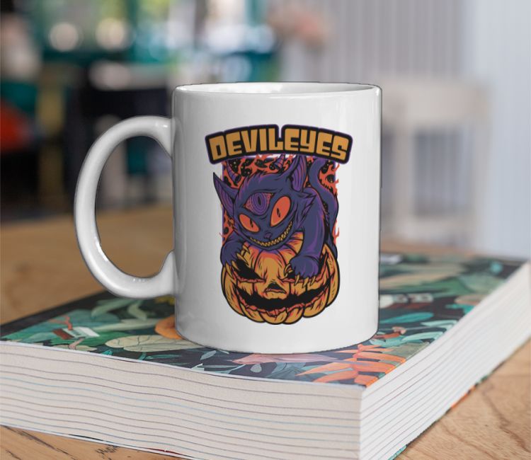 Halloween Devil Cat Coffee Mug