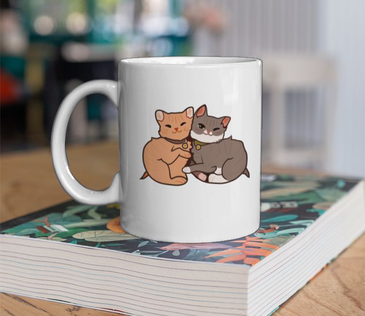 Cat cuddling Coffee Mug