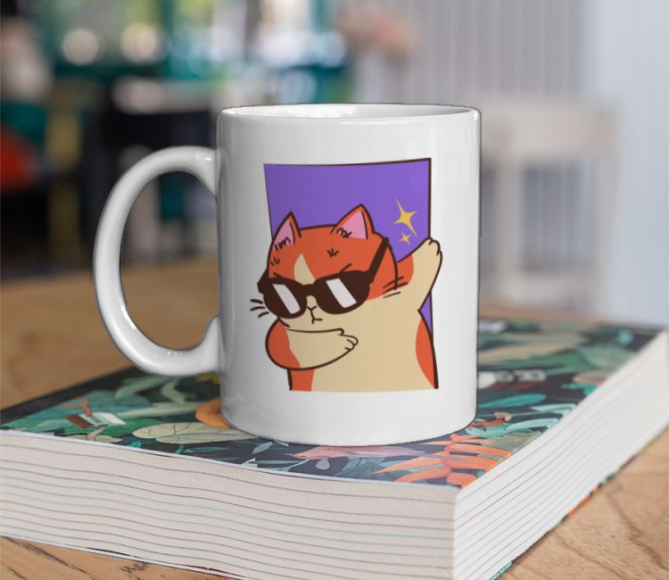 Sunglass Swagger: Dabbing Cat  Coffee Mug