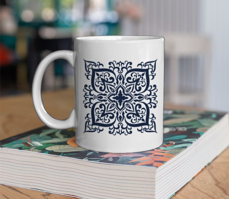 Mandala Designed T Shirt Coffee Mug