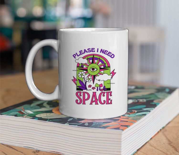 Psychedelic I Need Space Coffee Mug