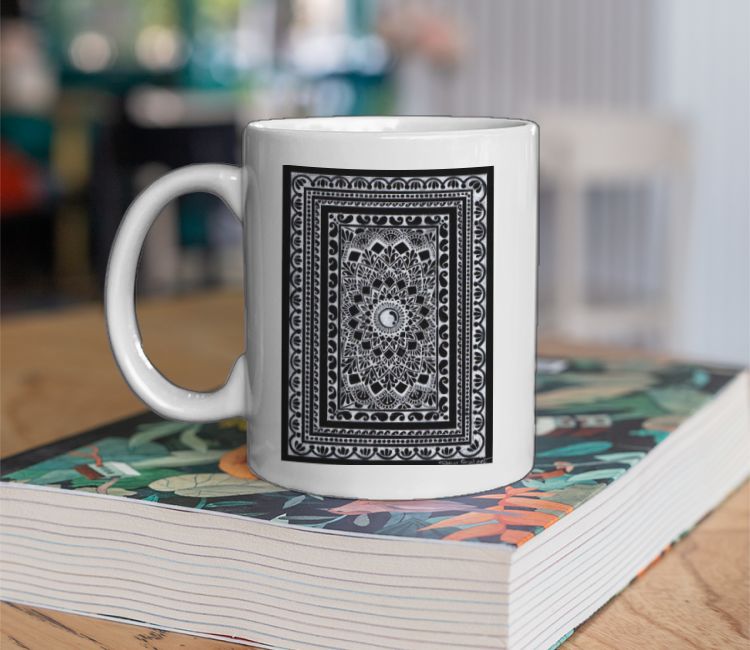 White square mandala Coffee Mug