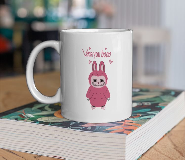 Pink labubu meme illustration Coffee Mug