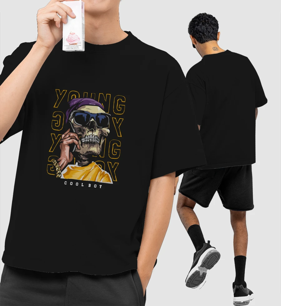 Cool Boy Front-Printed Oversized T-Shirt