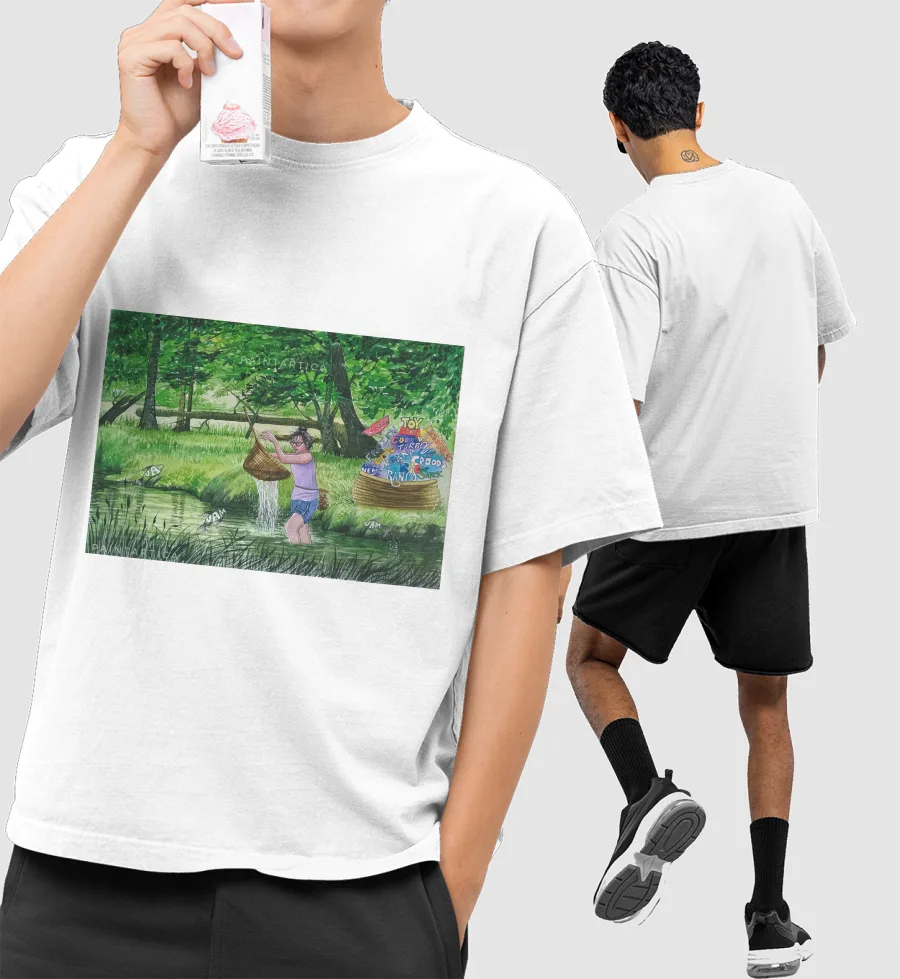 For animated movie lovers like me. Front-Printed Oversized T-Shirt