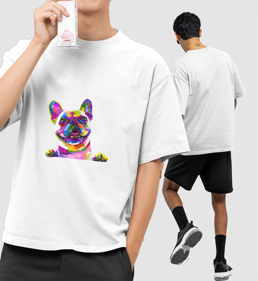 Dog Lover Front-Printed Oversized T-Shirt