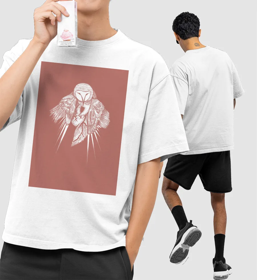 Vulnerability and Peace  Front-Printed Oversized T-Shirt