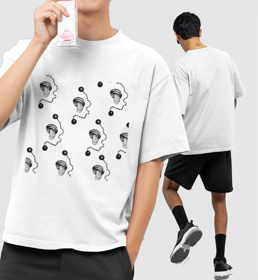 Zubaan pe No Lagaam Front-Printed Oversized T-Shirt