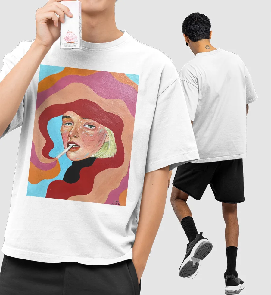 The Smoke Front-Printed Oversized T-Shirt