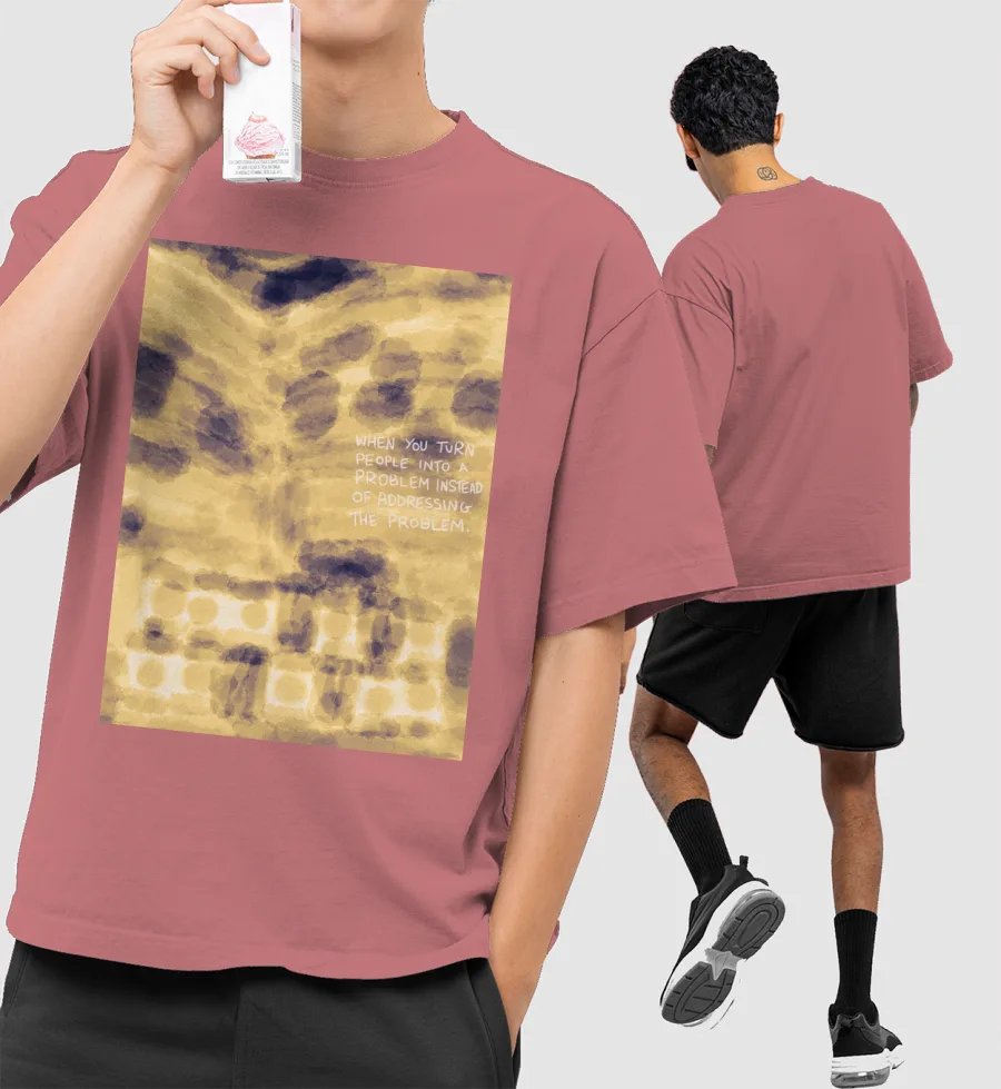 Collective Will Against Confli Front-Printed Oversized T-Shirt