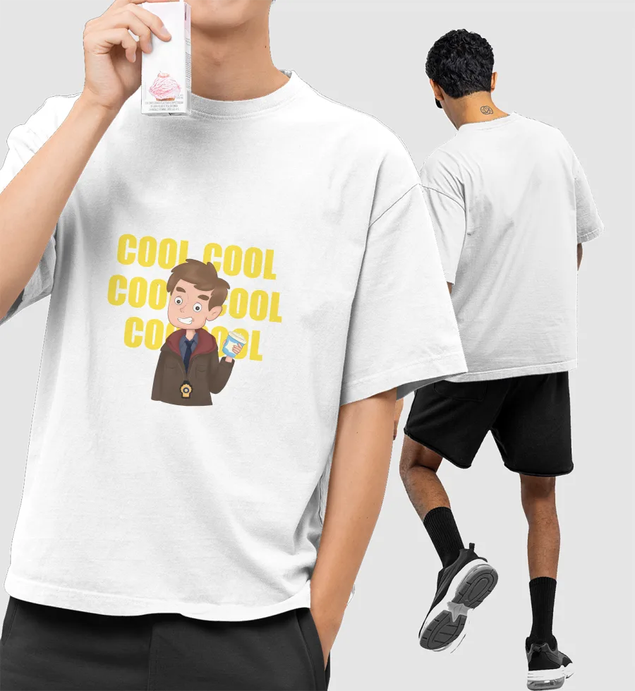 Cool Cool Cool Front-Printed Oversized T-Shirt