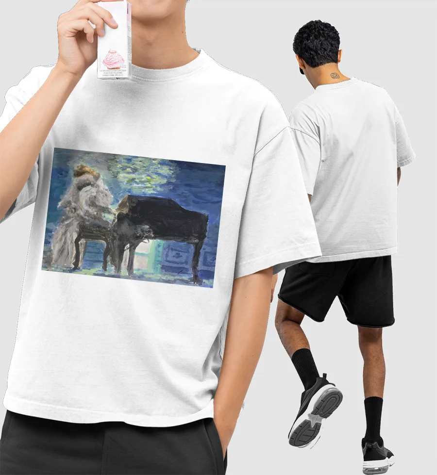 Falling- Harry Styles acrylic painting Front-Printed Oversized T-Shirt